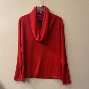 Chic Red Cowl Neck Sweater